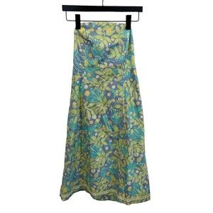 Lilly Pulitzer Strapless Dress in Blue and Yellow